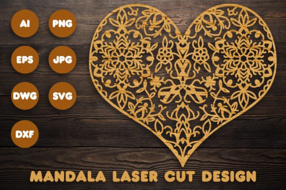 3D Heart Mandala Svg Files for Cricut
