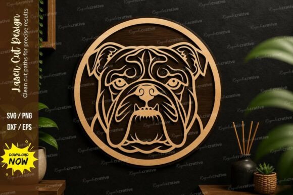 Bulldog Laser Cut Wall Art File