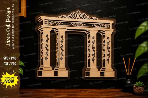 Classic Pillar Arch Laser Cut SVG Design: A Timeless Asset