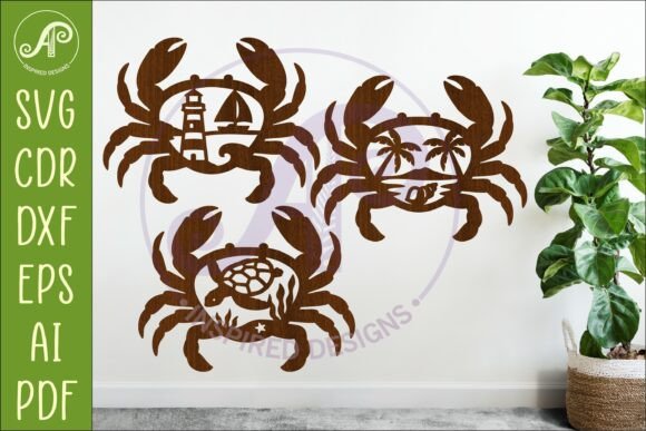 Coastal Crab Wall Art Beach House Set