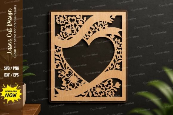 Create Elegant Heart Border Laser Cut SVG Desig