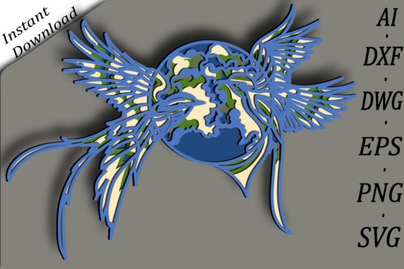 Earth Multilayer Svg/Swallows Papercut