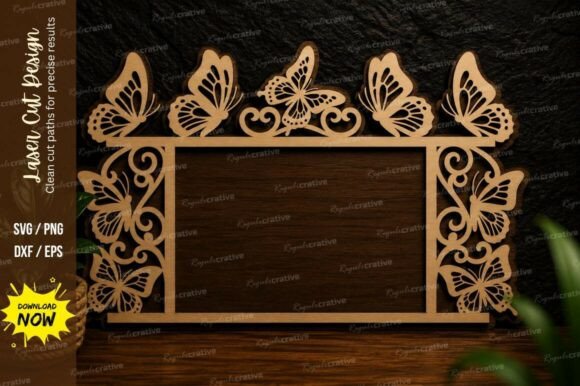 Elegant Butterfly Floral Frame Laser Cut SVG Designs