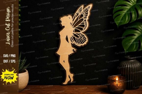 Fairy Silhouette Design Laser Cut Svg