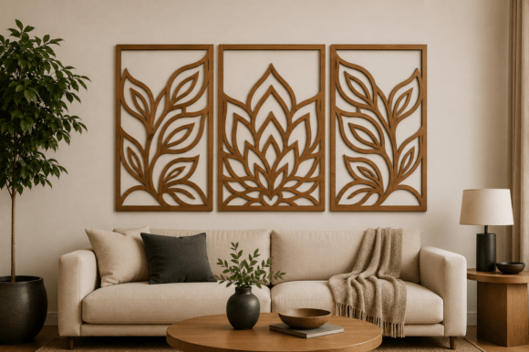 Floral Wood Wall Art SVG: Laser Cut Files for Creative Projects