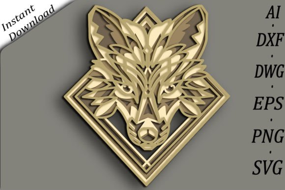 Fox Multilayer 3D SVG: A Unique Design for Creative Projects