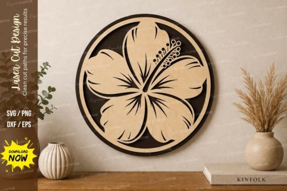 Hibiscus Flower Wall Art Laser Cut SVG: Design Your Own Botanical Beauty