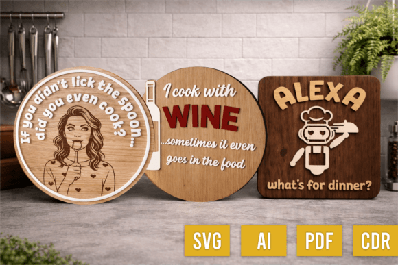 Kitchen SVG Bundle - Funny Wall Art Set