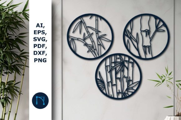 Laser-cut Bamboo Wall Decor SVG Bundle