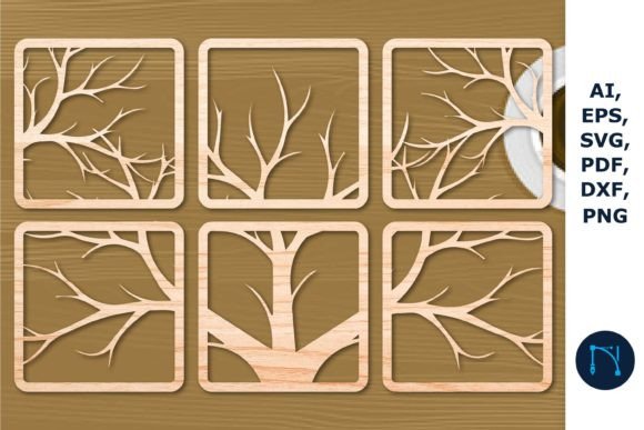 Laser/Papercut Tree Coasters SVG Bundle