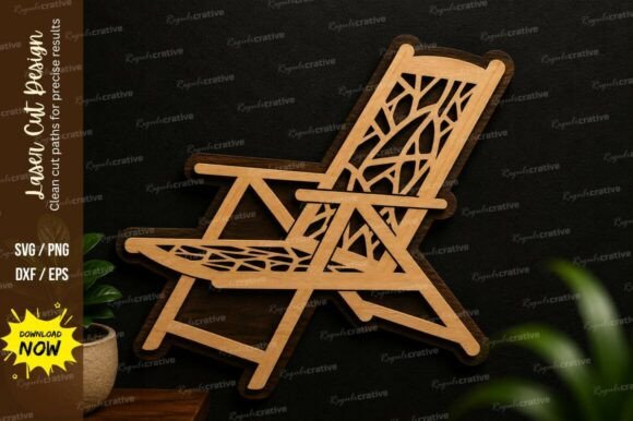 Premium Laser Cut SVG Design for Folding Chairs