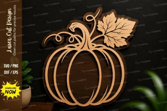 Pumpkin Ornament Laser Cut SVG Design