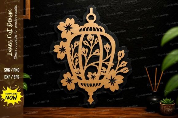 Timeless Charm: Vintage Floral Lantern Laser Cut SVG Designs